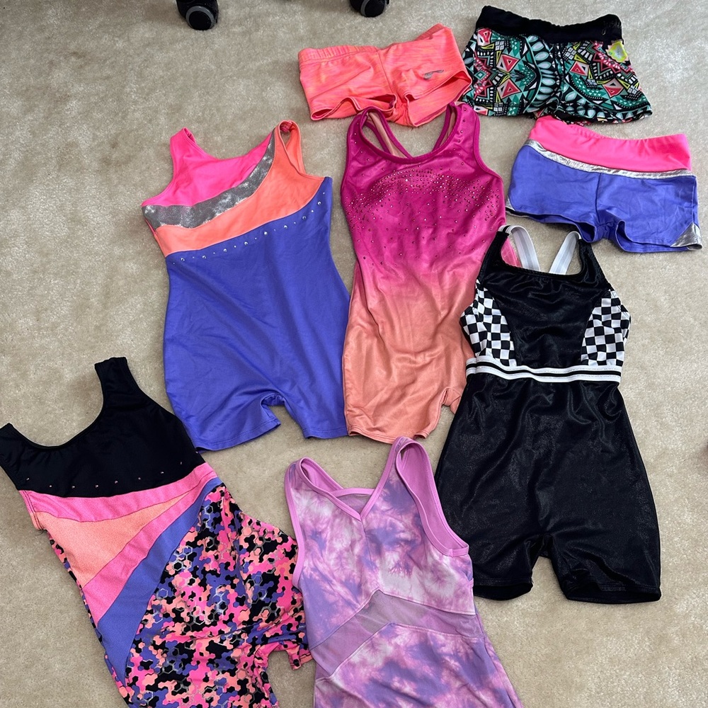 Girls Pink & Purple Gymnastics Leotard Set - Multiple Styles